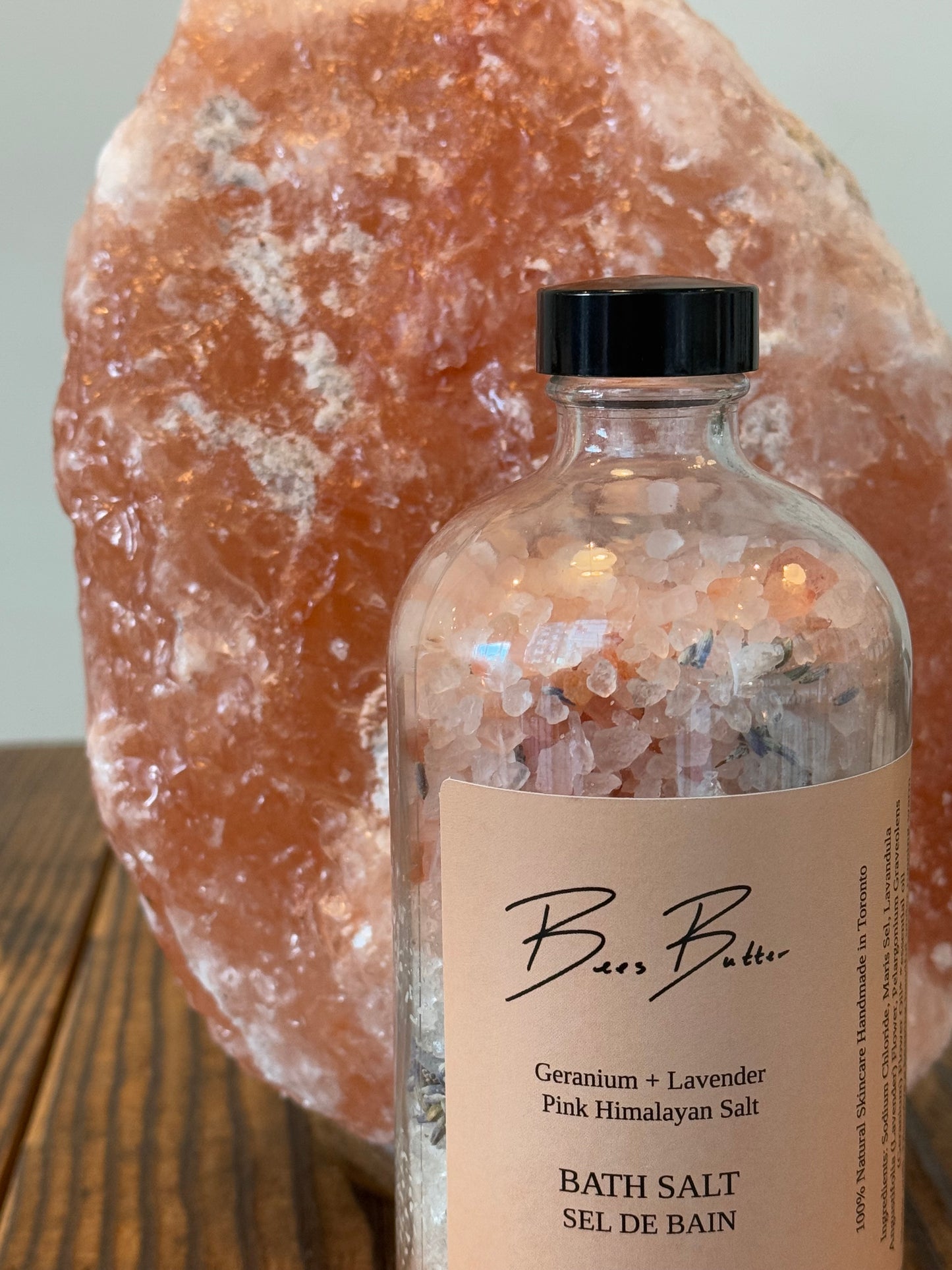 Bees Butter - Bath Salt Geranium + Lavender Pink Himalayan Salt