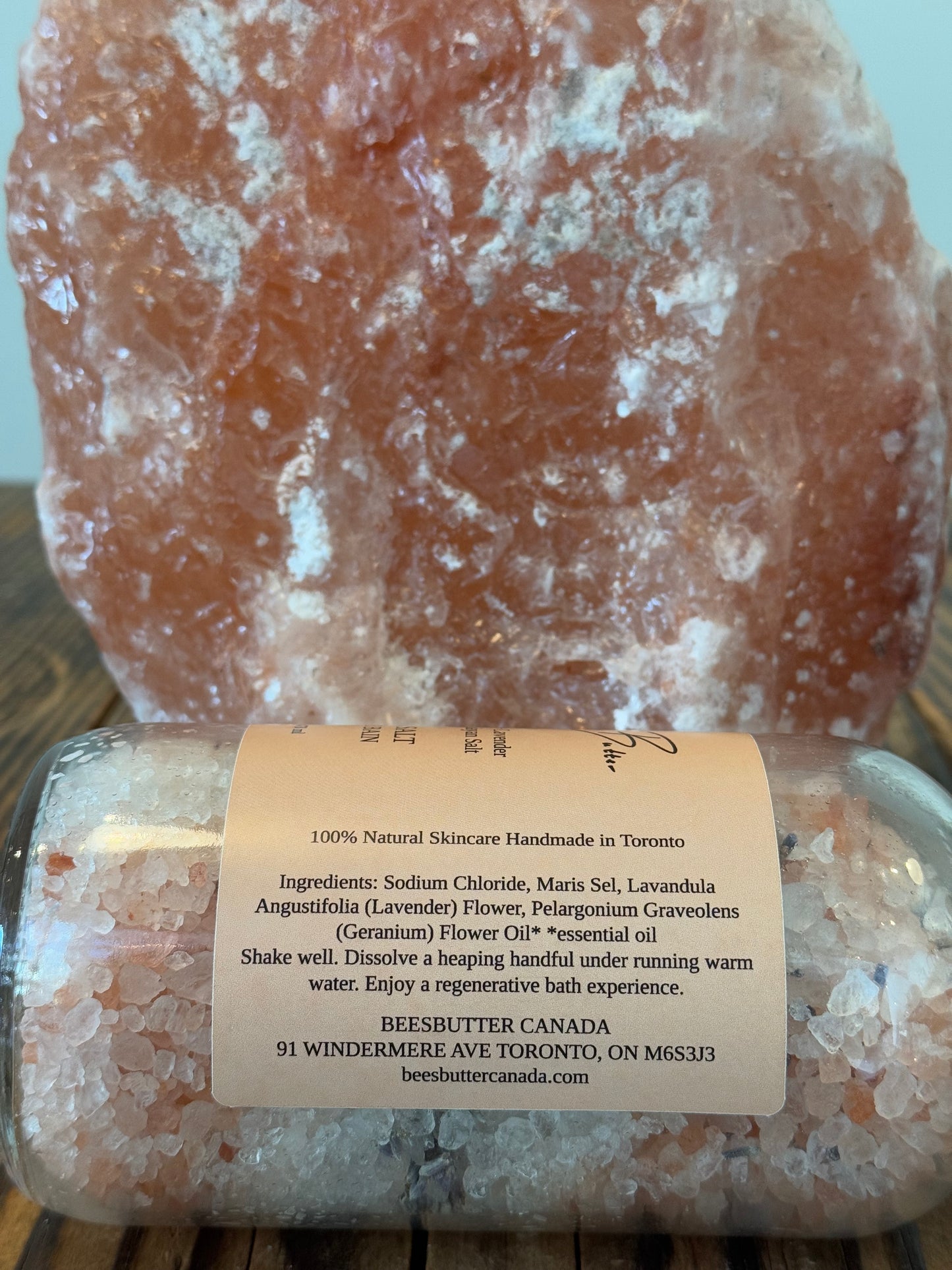 Bees Butter - Bath Salt Geranium + Lavender Pink Himalayan Salt