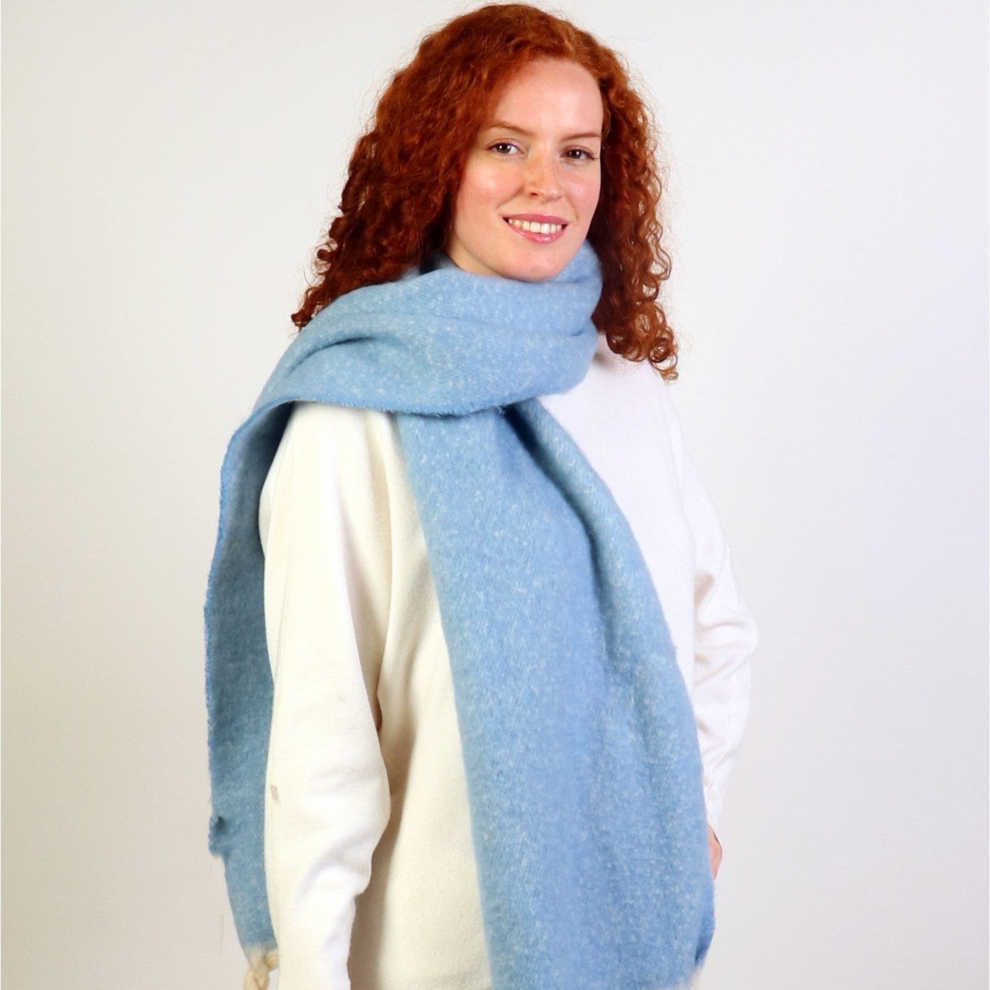 Light Blue Blanket Scarf