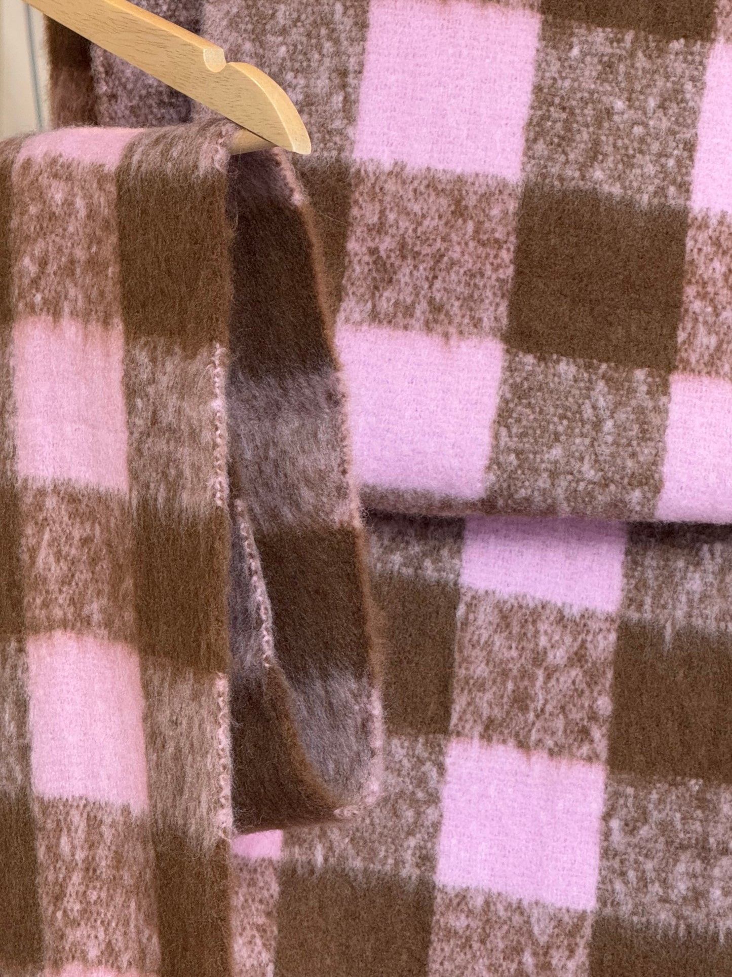 Pink & Brown Blanket Scarf