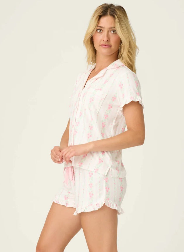 Roses Are Pink Petal Dream Pointelle 3-Piece PJ Set - PJ Salvage