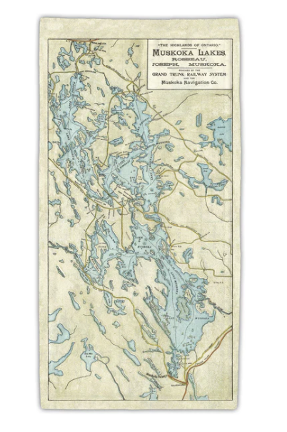 Muskoka Lakes Map Towel