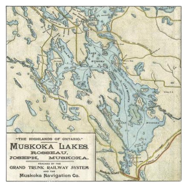Lake Muskoka Map Notecards