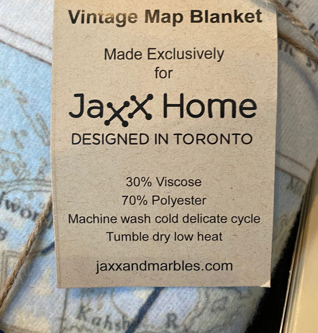 Vintage Georgian Bay Map Blanket - Lemon Water Wellness