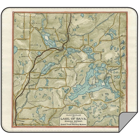 Lake of the Bays Map Blanket - Lemon Water Wellness