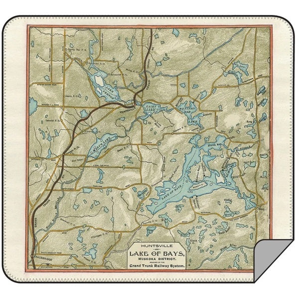 Lake of the Bays Map Blanket - Lemon Water Wellness