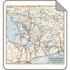 Vintage Lake Ontario District Map Blanket - Lemon Water Wellness